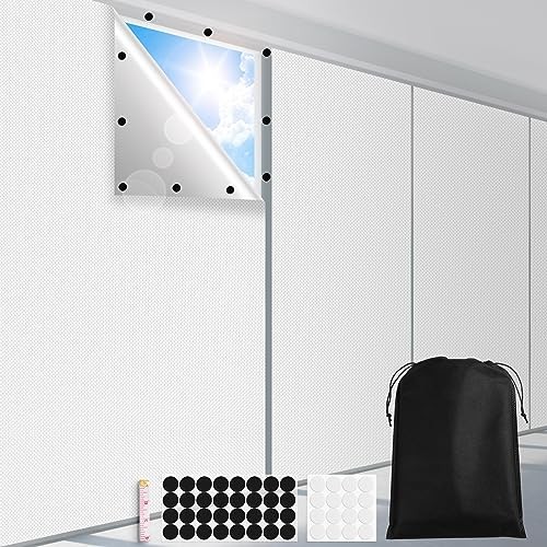 Cuttable Blackout Shades Fabric Sheet, Blackout Curtains for 57″W x 118″H White