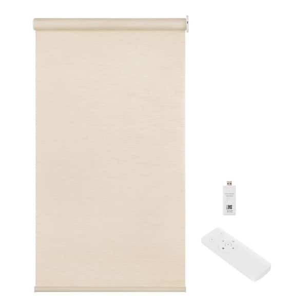 HDC Linen Cordless Light Filtering Fabric Roller Shade 46.25 x 72 Hubspace Motor