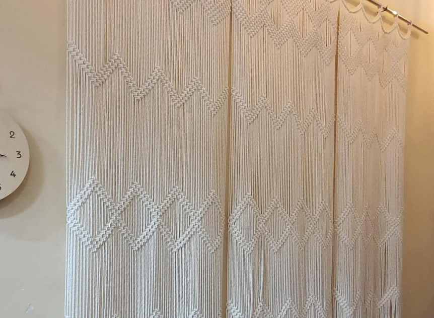 Boho Macrame Door Curtain Room Divider Wall Tapestry Boho Curtain Wall Hanging