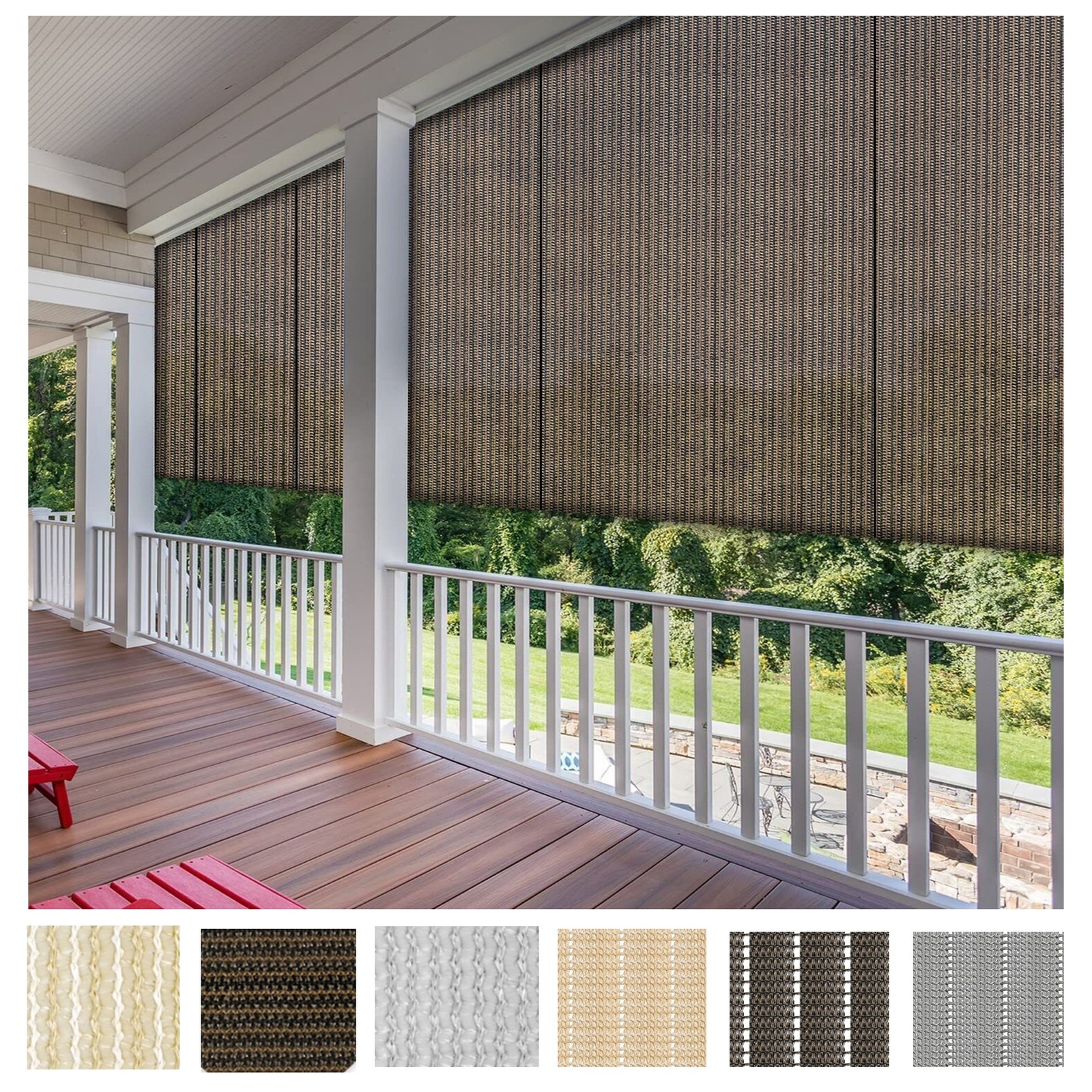 Roller up Shades Curtain Patio Deck Porch Pergola Balcony Backyard Outdoor-5FT