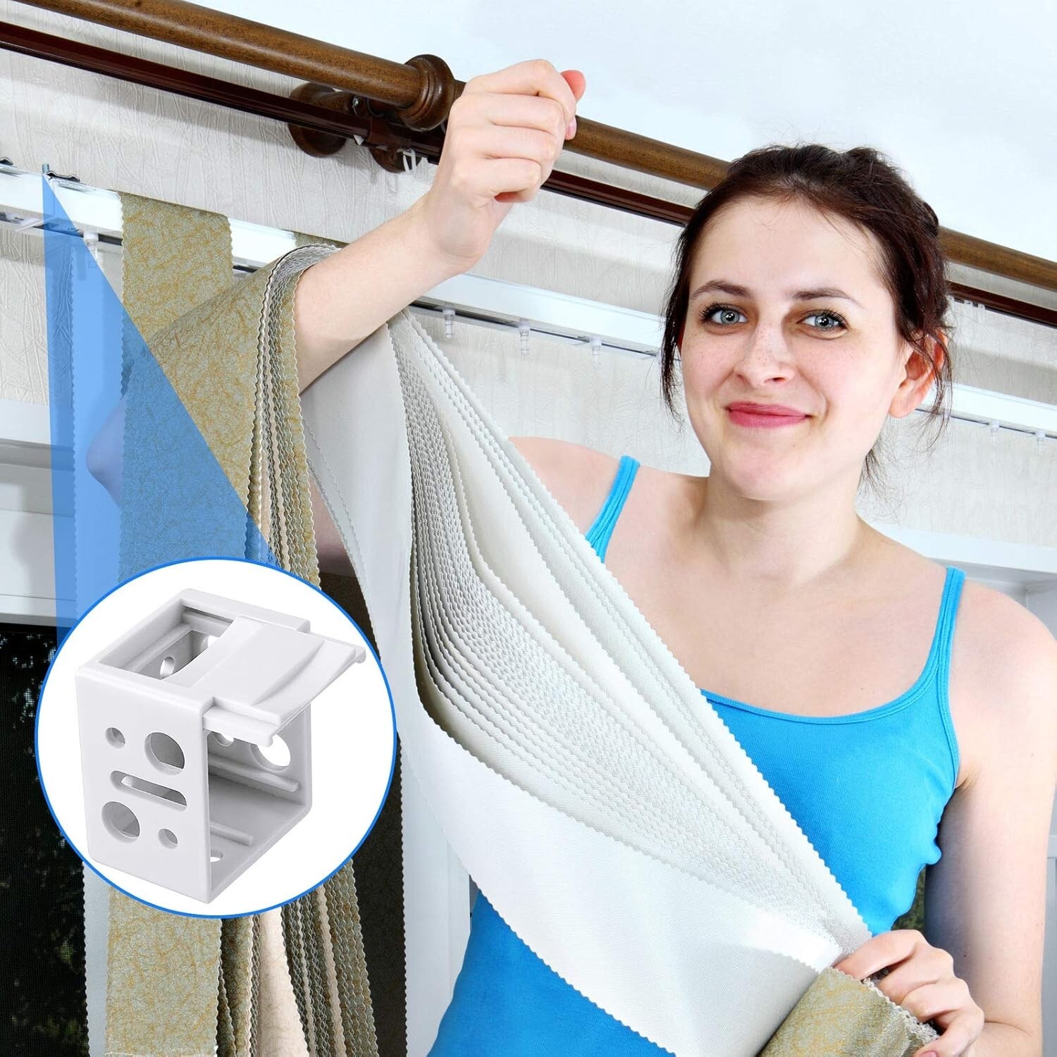 Lightweight 1-Inch Blind Brackets in White – Perfect for Indoor Installations