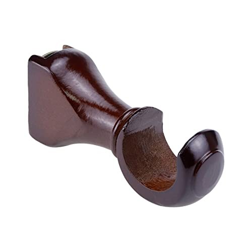 2-Pack Wood Curtain Rod Brackets,Return End Brackets for 1 1.37 inches Brown