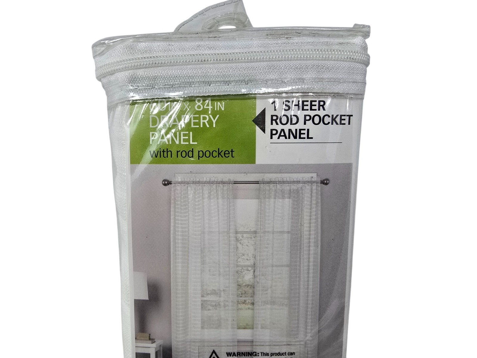 Colordrift White Striped Polyester 60 in. W X 84 in. L Rod Pocket Sheer Curtain
