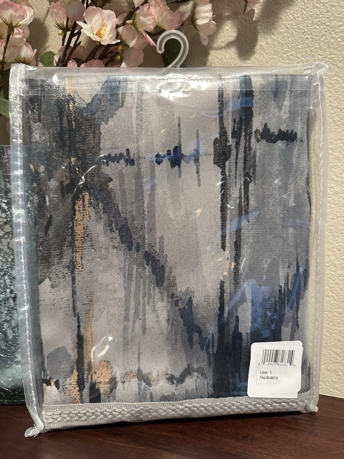 No. 918 Keaton Geometric Room Darkening Rod Pocket Valance Gray 54 x 18 in