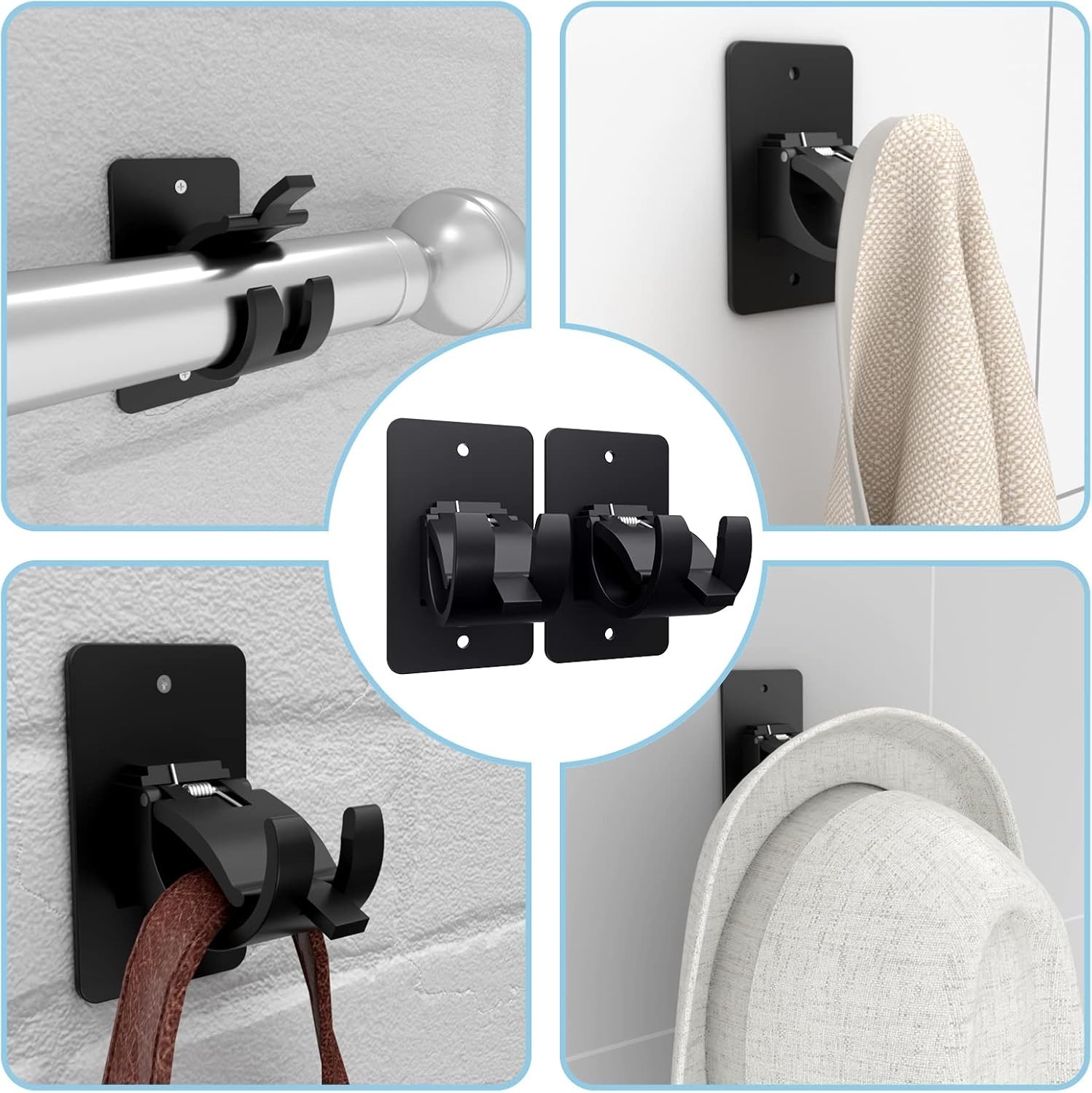 Universal Plastic Curtain Rod Holders – Elegant 4-Piece Set for Easy Hanging