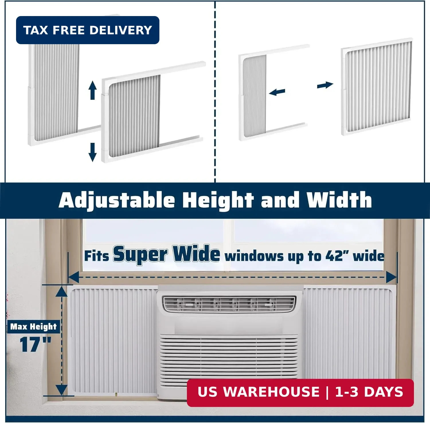 Adjustable Window Air Conditioner Side Panels with Frame Set,Extra Wide Window A