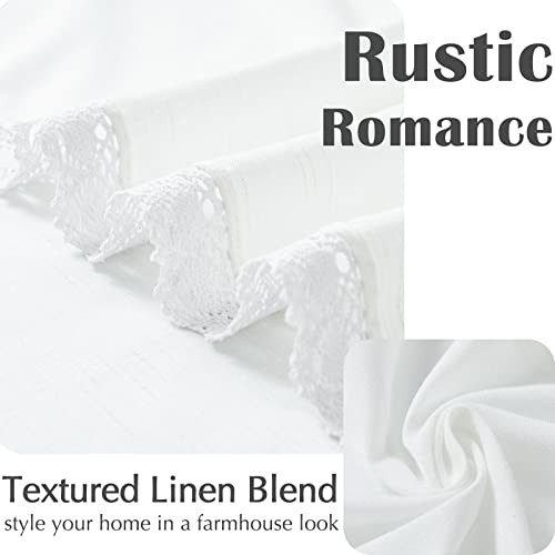 Linen Valance with Lace Trim 50″W x 18″L (Pack of 1) Lace | Off White