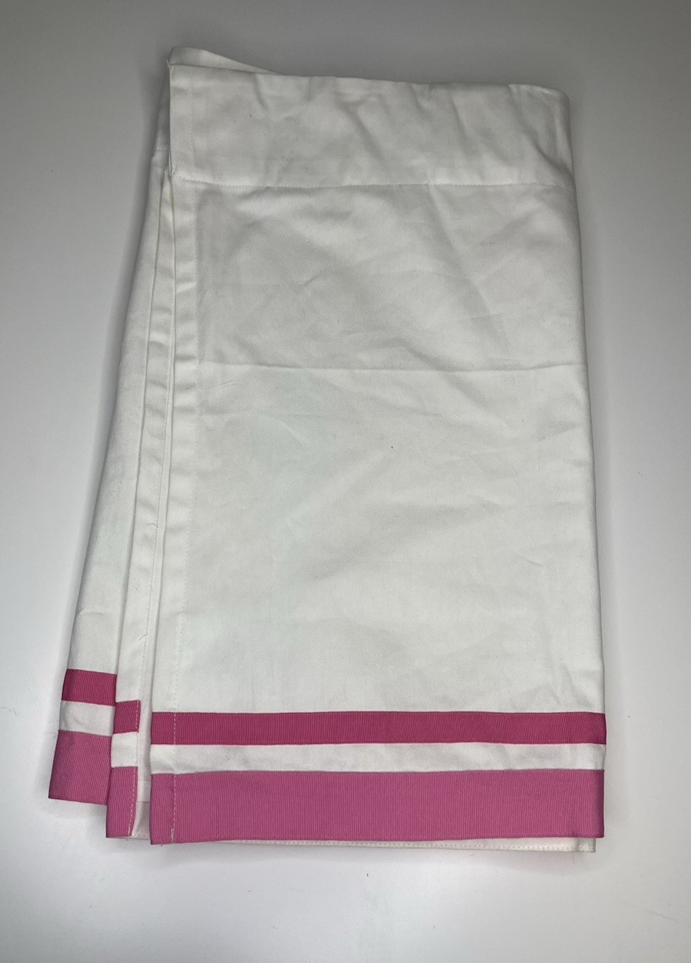 Pottery Barn Kids Harper Pink Grosgrain Stripe Window Valance 44 x 18 set of 6