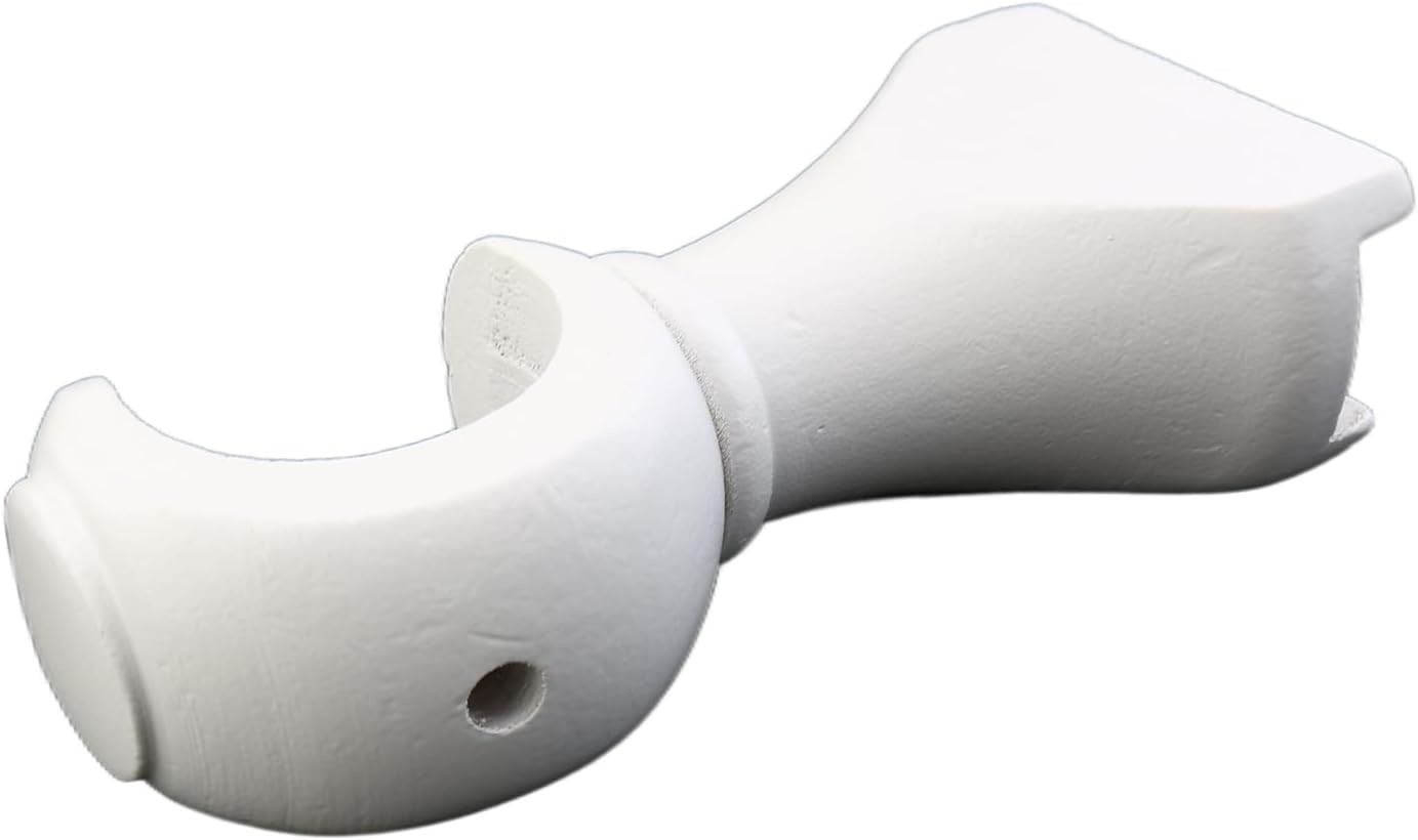 Wooden Curtain Rod Brackets, White Supports for 1-3/8 Inch (35Mm) Diameter Curta