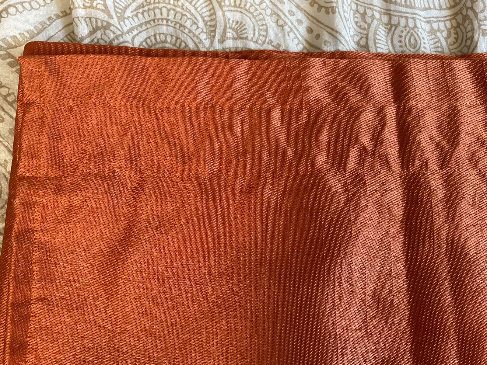 3 Orange (Brick color) Valance Window Curtain Topper 14” W x 70”L
