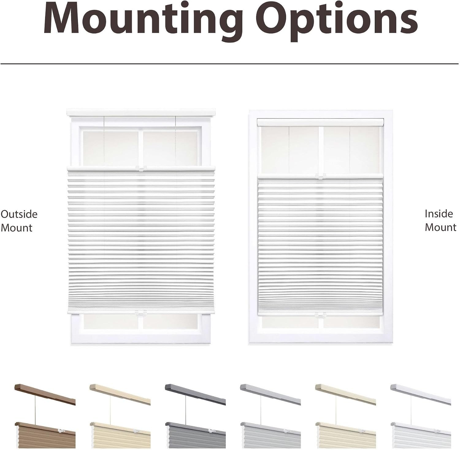 Cordless 1.5″ Light Filtering Down Bottom Up Cellular Shade, 45″ W x 48″ H,