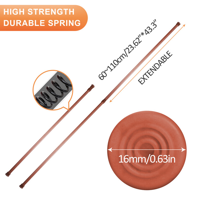 2/4/6pcs Spring Tension Curtain Rod Adjustable 23-44 Inches Curtain Tension Rods