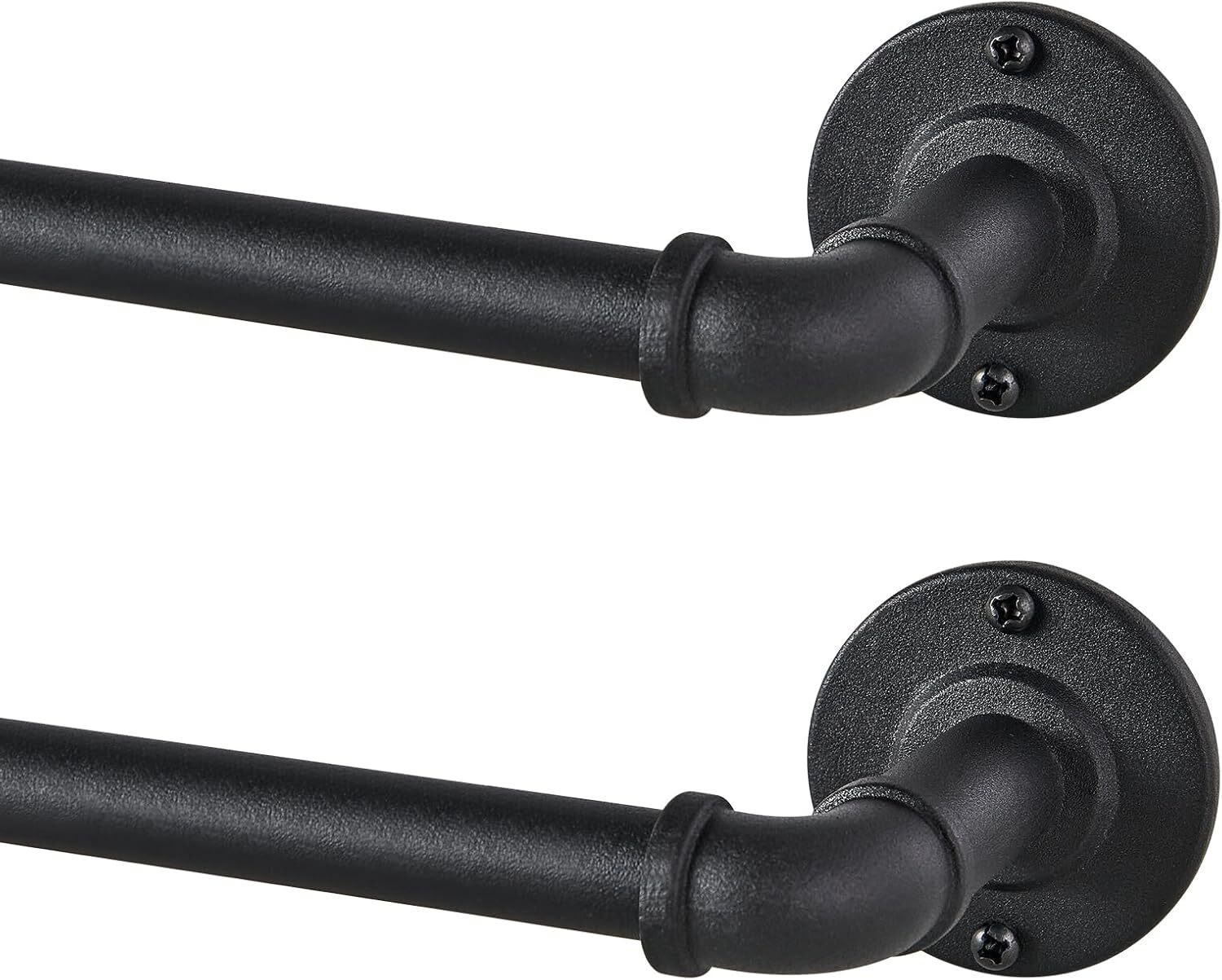 2 Pack Industrial Curtain Rods for Windows 28 to 48 Inches, Blackout Wrap Aro…