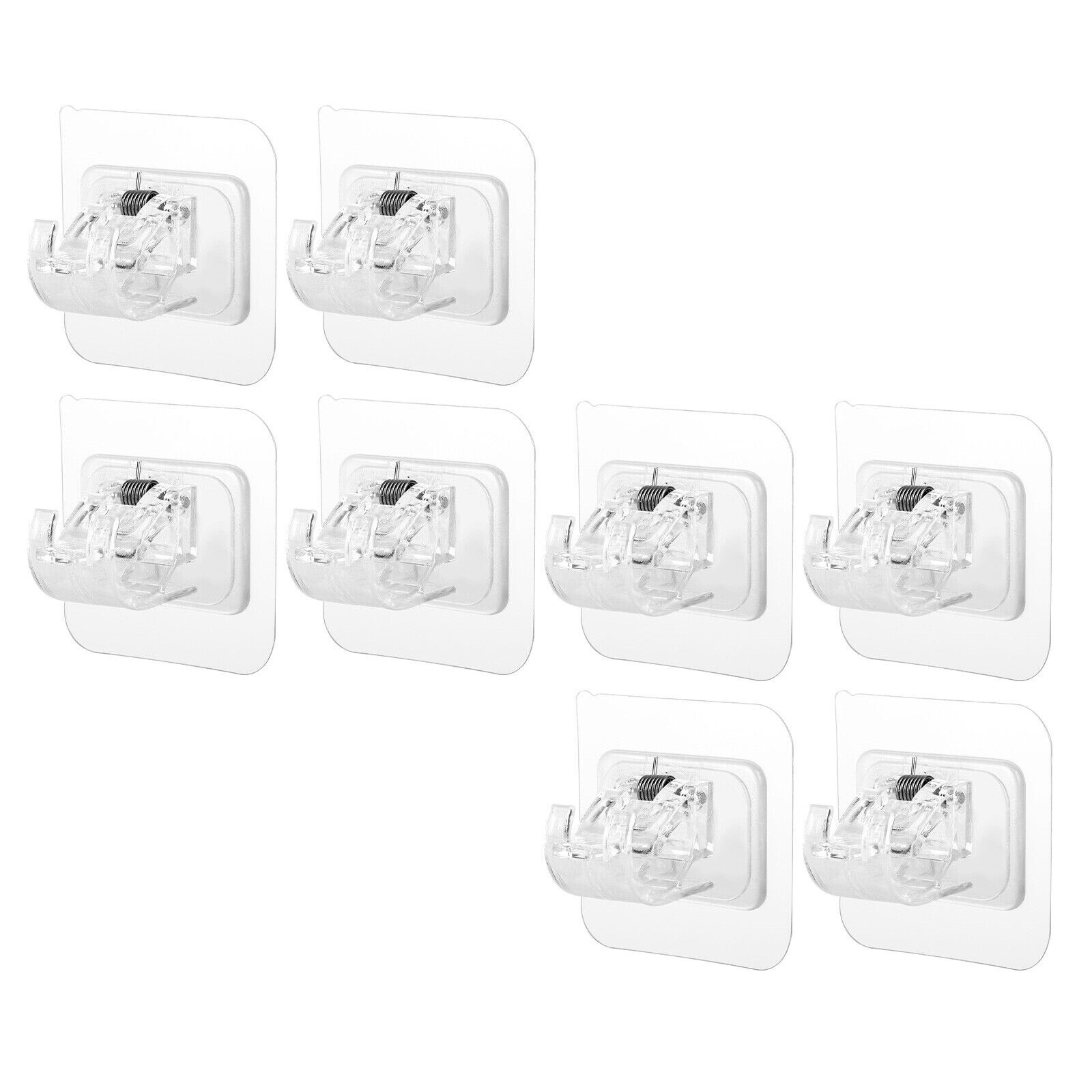 8× Nail Free Adjustable Curtain Rod Clip Brackets Self Adhesive Holder Hooks USA