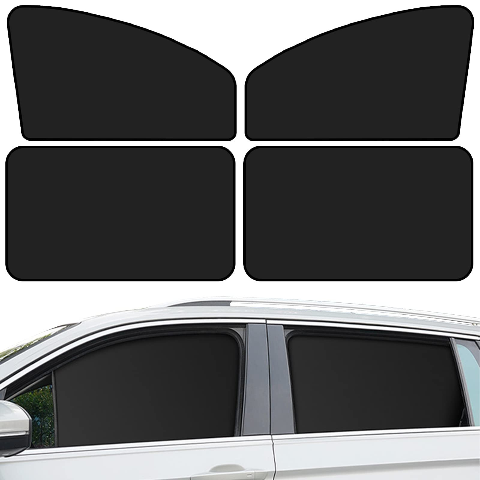 QUICTO Car Window Sun Shades, Universal Interior Accessories – Black