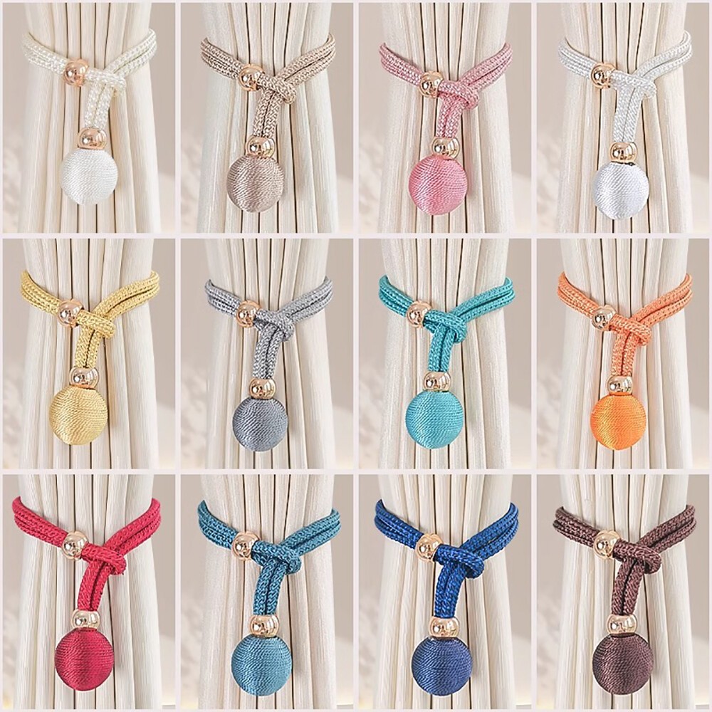 Curtain Tiebacks Tie Back Buckle Clip Weave Rope Holdback Home Decor Multi-Color