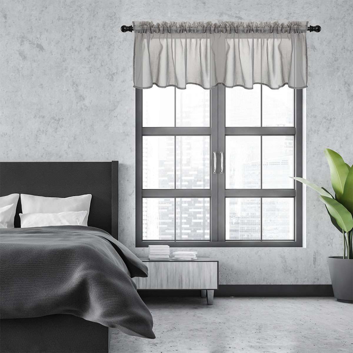 Wave Waterfall Valance Swag Window Curtain Kitchen Door Sheer Drape Faux Silk