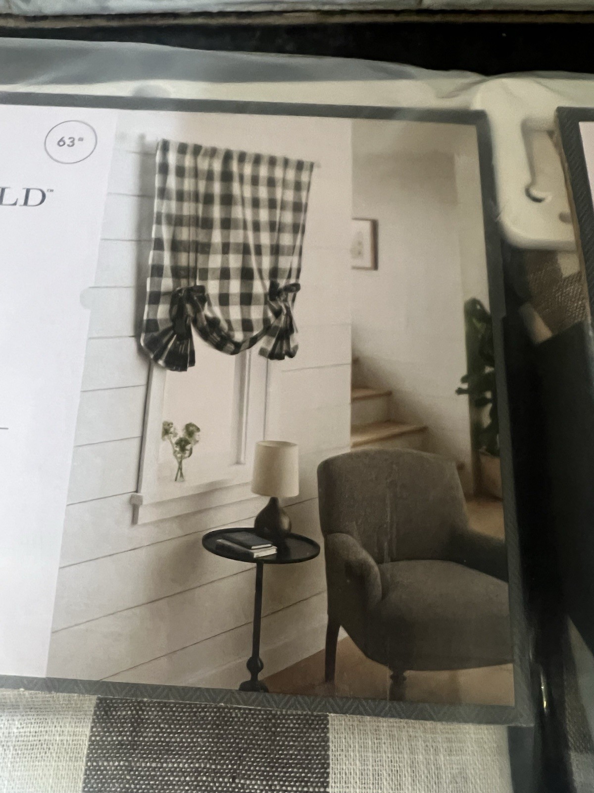 Set of 2 – Threshold Buffalo Check Light Filtering Balloon Tie Window Shades