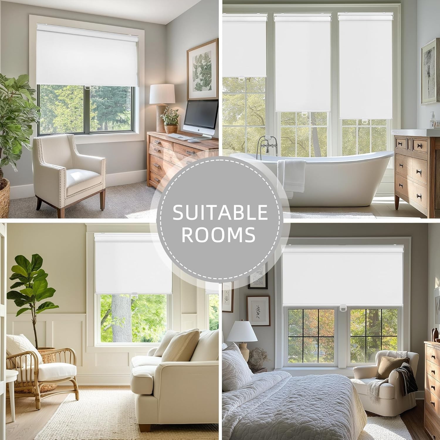 Cordless Blackout Roller Shades for Windows, Thermal Insulated UV Protection …