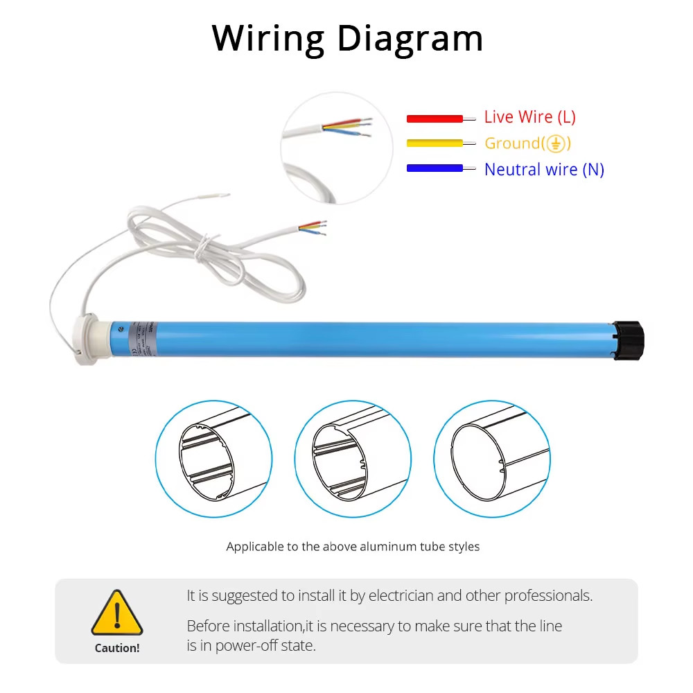 WiFi Electric Roller Shade Blinds Motor for 30mm Tube Work with Tuya Alexa Googl