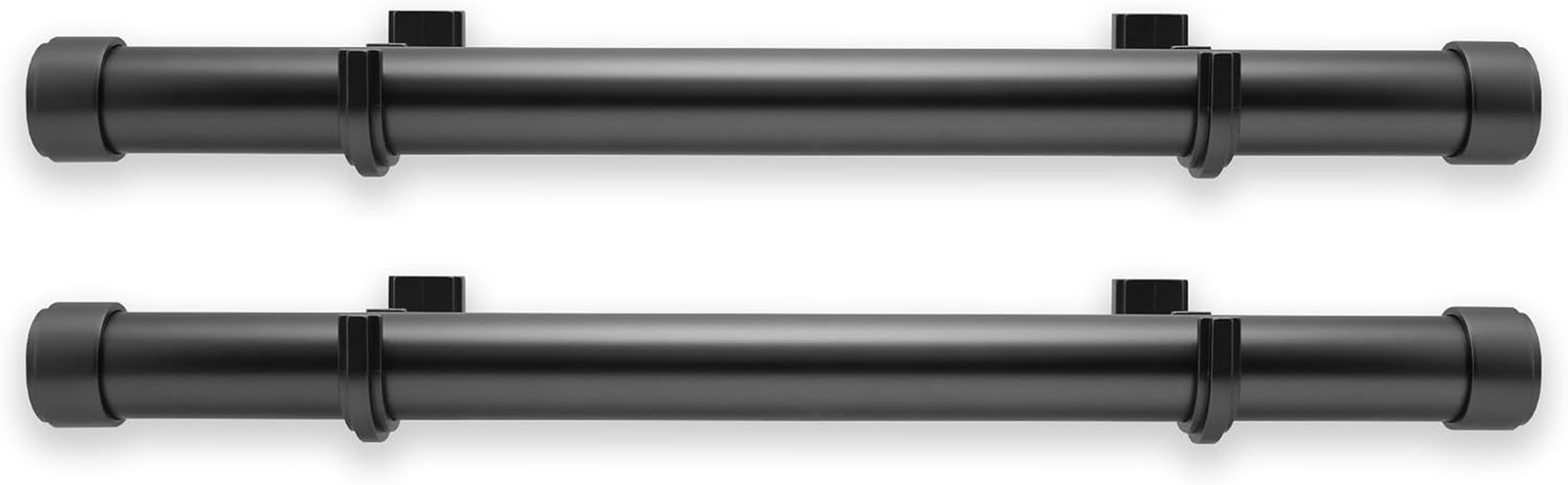 Luxury 17″ Custom Side Mount Curtain Rods – Matte Graphite Finish, Set of 2