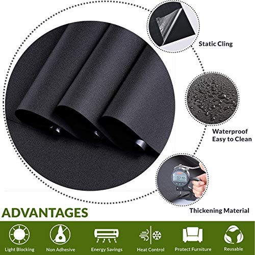 Static Cling Total Blackout Window Film Privacy Room 29.5In.By 118In.