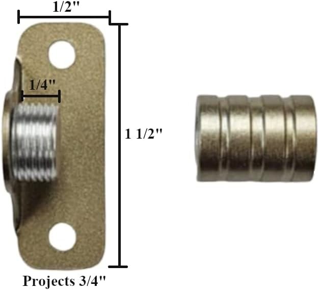 OUTSIDE MOUNT Antique Brass BRACKETS for 3/8″ Rodding Doors & Sidelights (1-Pr)