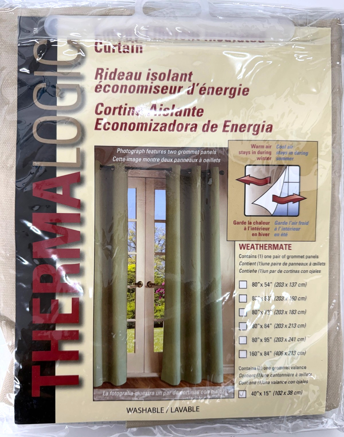 Commonwealth Thermalogic Weather Cotton Fabric Grommet Top Valance – 40″x15″