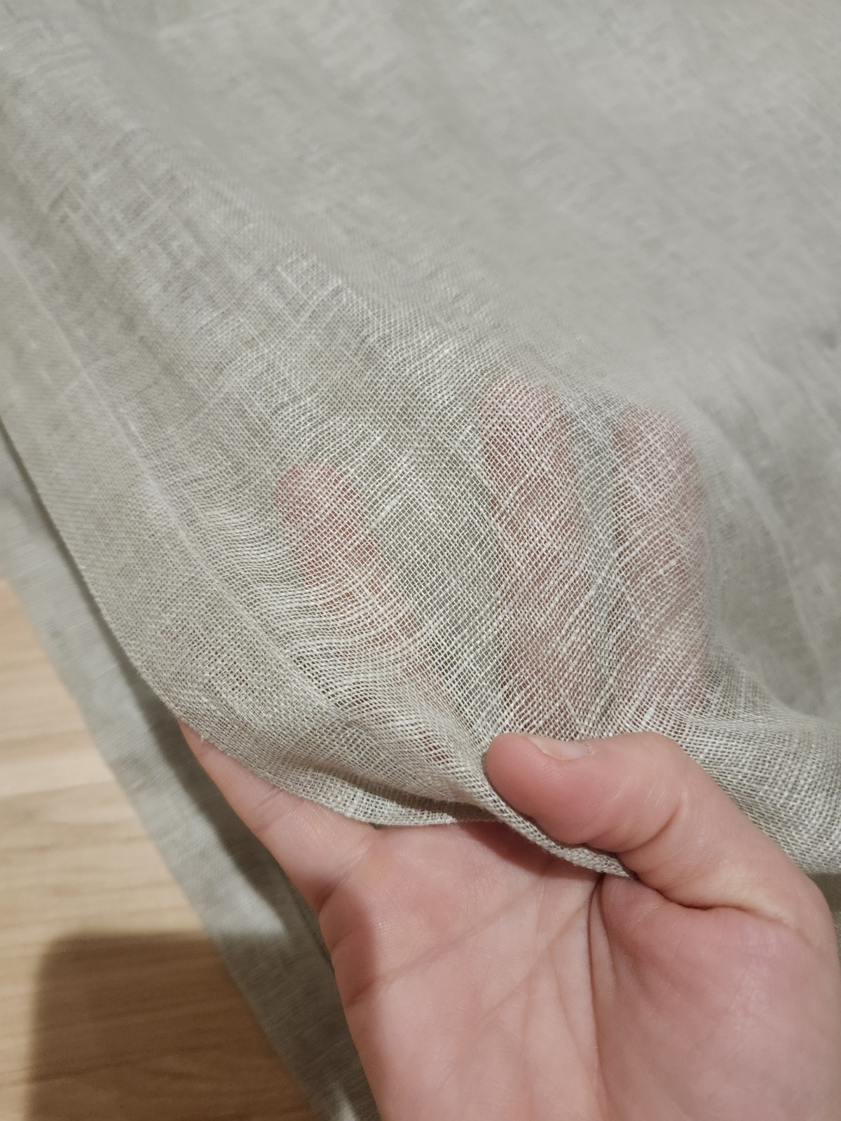 Sheer Curtain Panel Beige 100% Linen Blend 51″x82.5″ Grommet Neutral Minimalist
