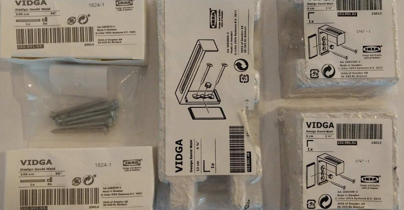 6 piece Ikea Spare Parts Kit IKEA VIDGA Curtain Track System NEW made in sweden