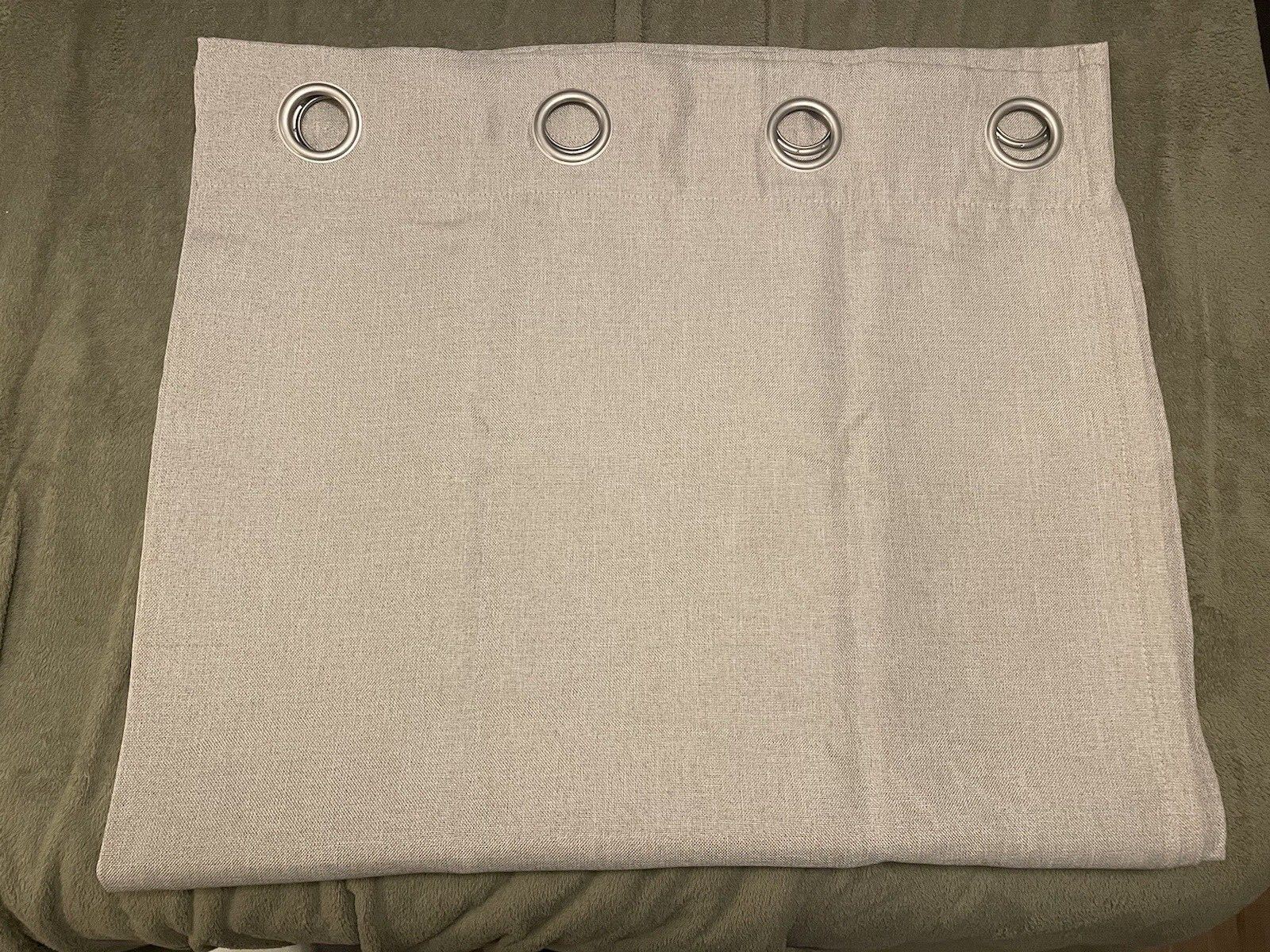 beige linen grommet curtain panel lined 52in W x 90in L
