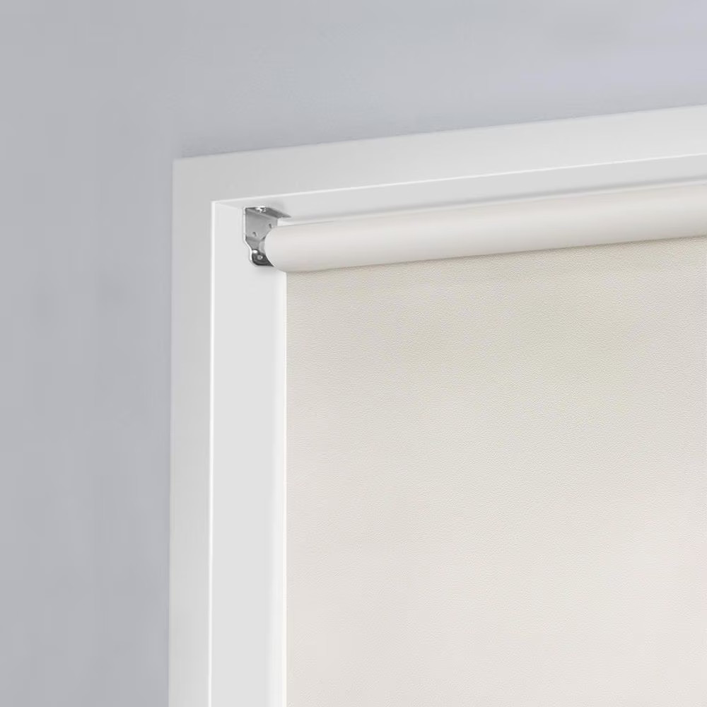 Cut-to-Size Cream Cordless Room Darkening Vinyl Roller Shade 37.25 in. W x 72 in