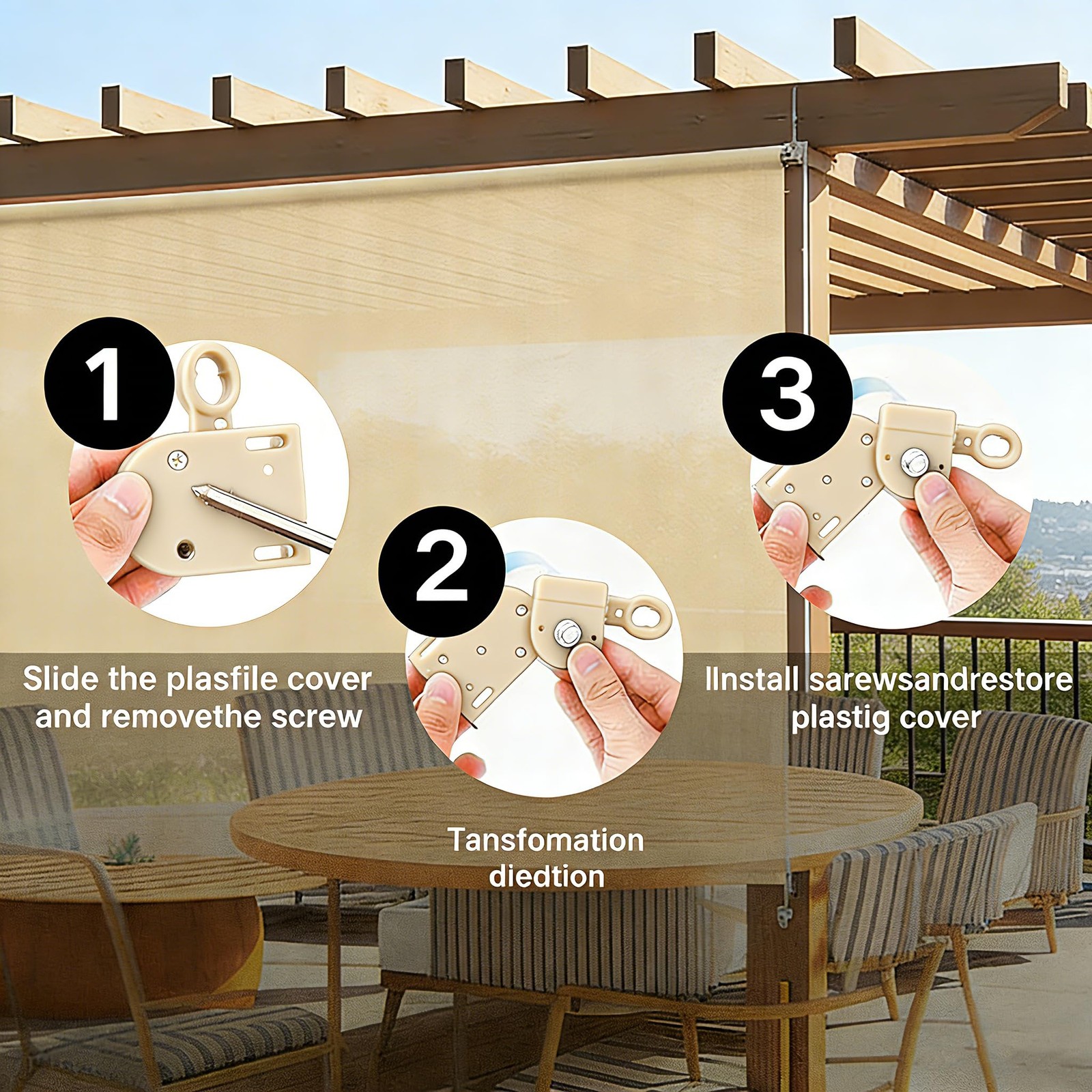 Universal Replacement Installation Accessories for Indoor/Outdoor Sunshade an…