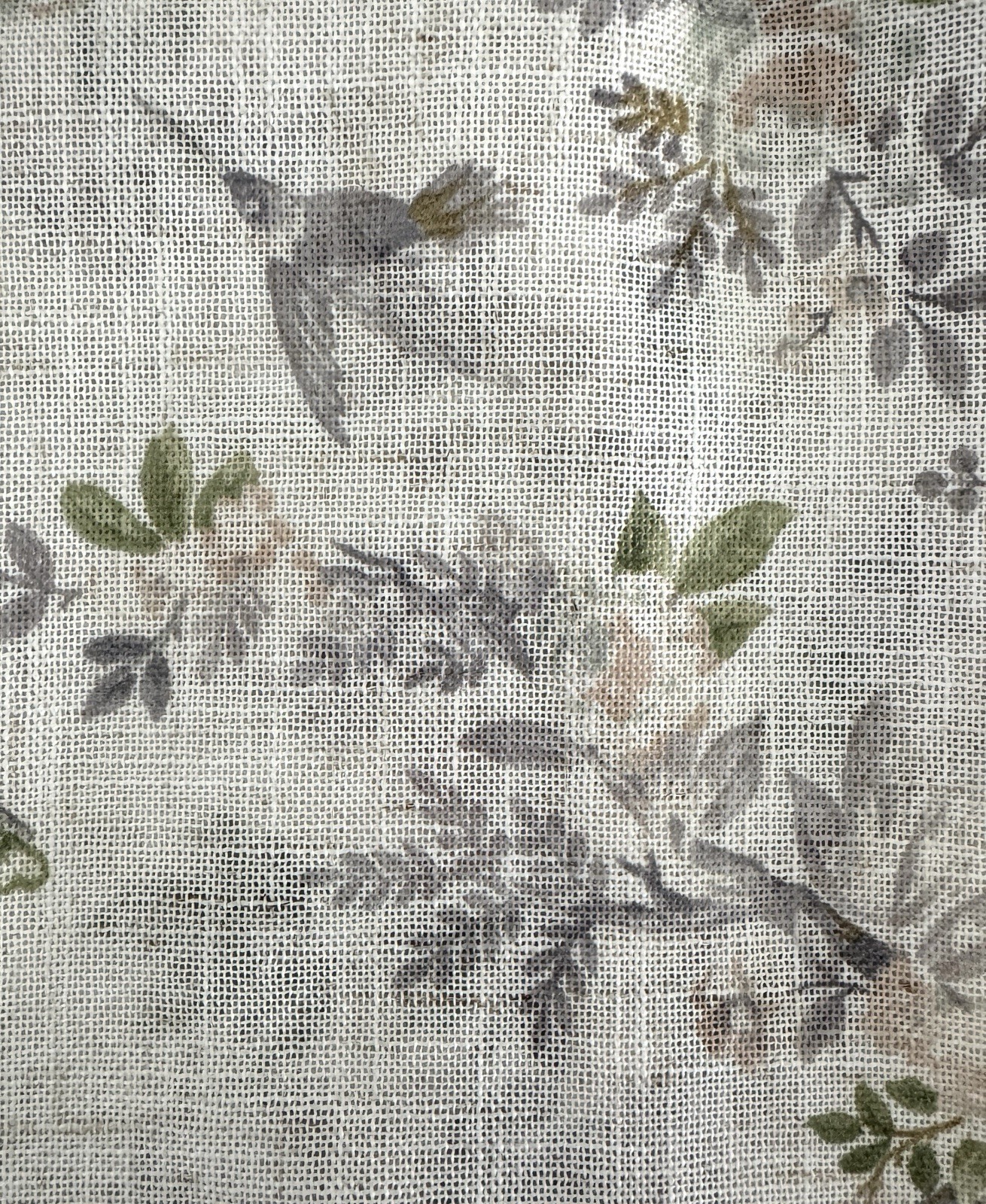 Laura Ashley Window Curtains 2 Panels 38 x 96″ Linen Khaki Gray Cream Pole Top