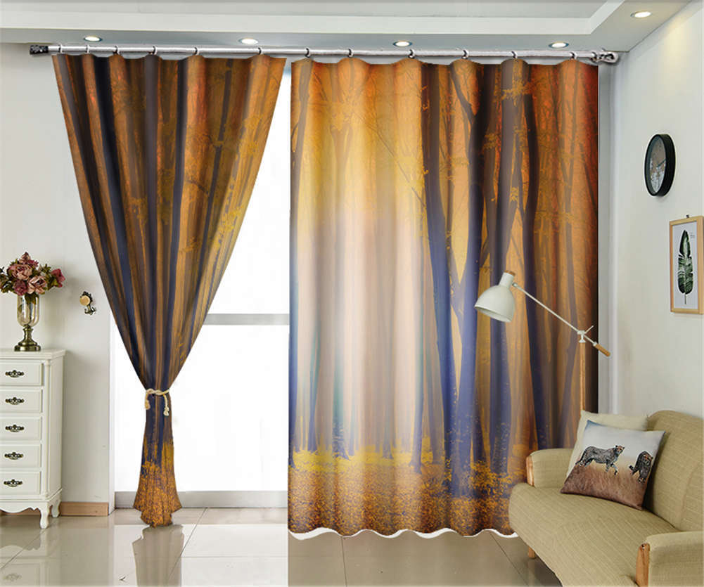 Many Weeds Grow Forest 3D Curtains Blockout Photo Printing Curtains Drape Fabric