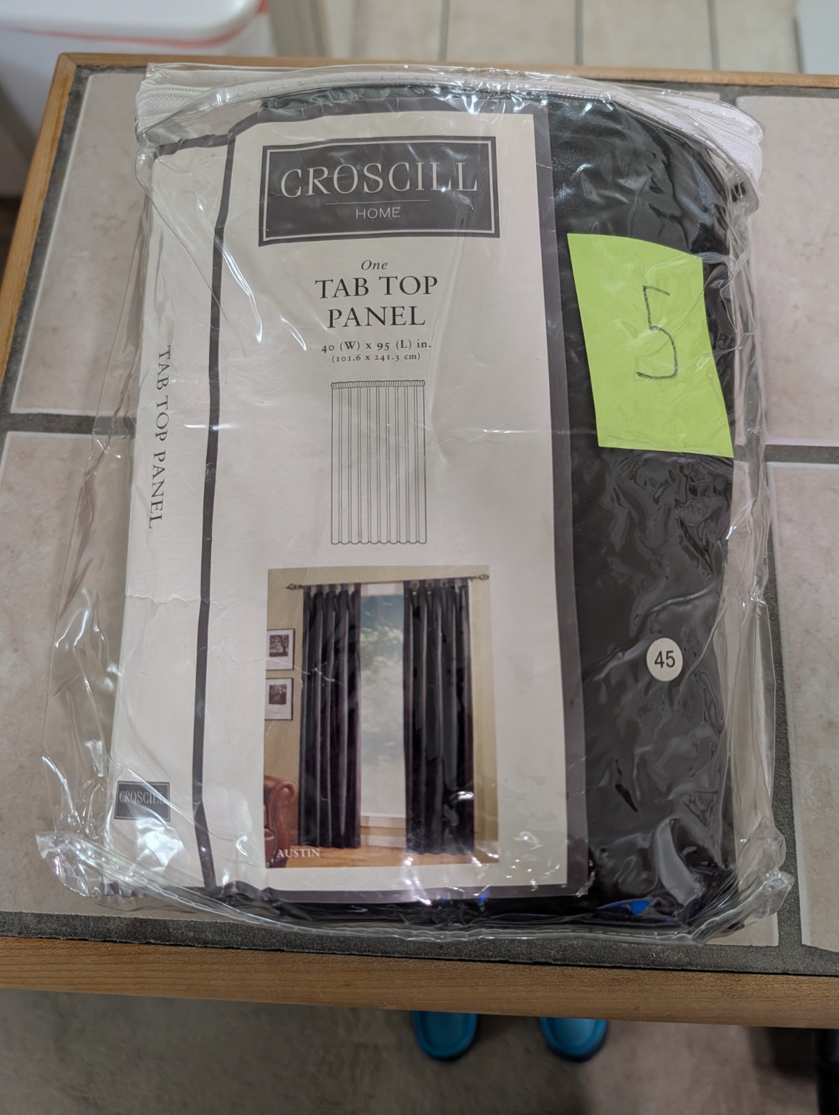Croscill Home Tab Top Curtain Panel 40” X 95” Brown Cocoa Faux Leather FREE D SH