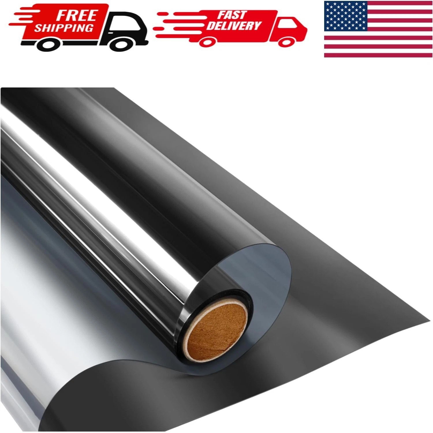 Reflective One Way Privacy Window Film – Heat Control & Anti-UV, 35.4″x8.2′
