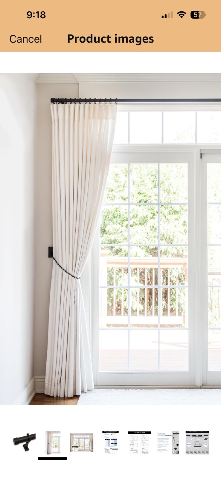 BlastHome® Luxury Extra Long Curtain Rod, 1 ¼” Rod Set 15 ft Brushed Dark Brown