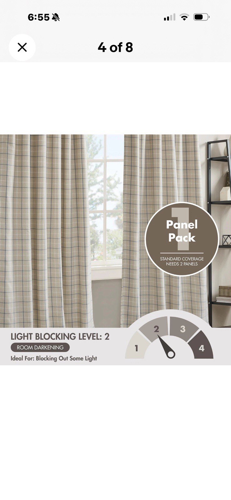 MADISON PARK CURTAIN 50″W x 95″L (Pack of 1) Rod Pocket, Linen Blue NEW