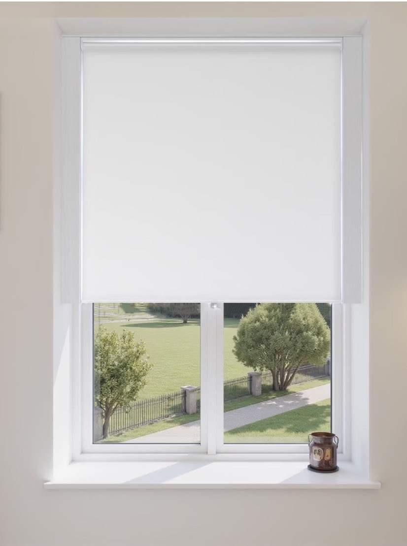 MYshade Blackout Cordless Roller Shade Room Darkening Window Blind White 34×72