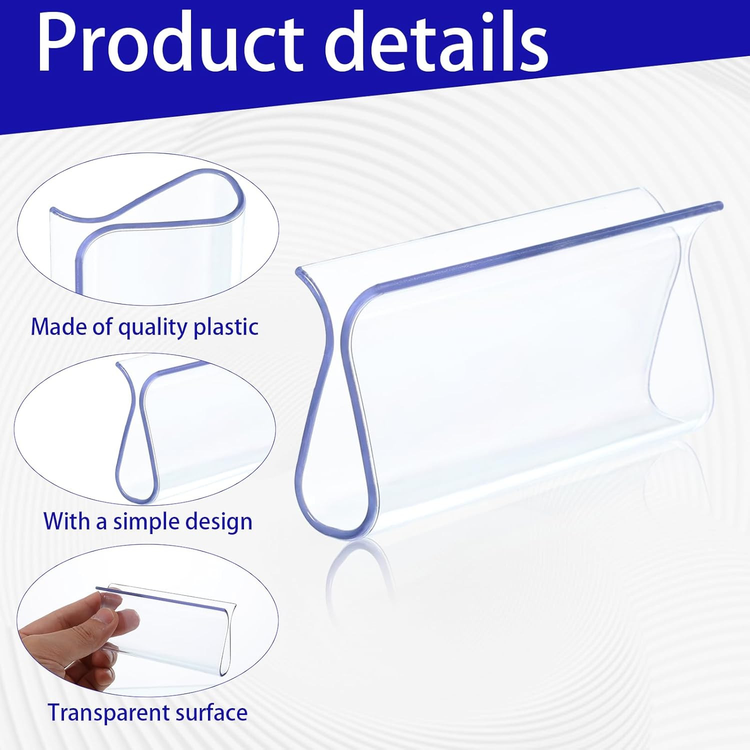 4 Pieces Clear Window Shade for Roller Pull down Roller Shades Handle Blinds for