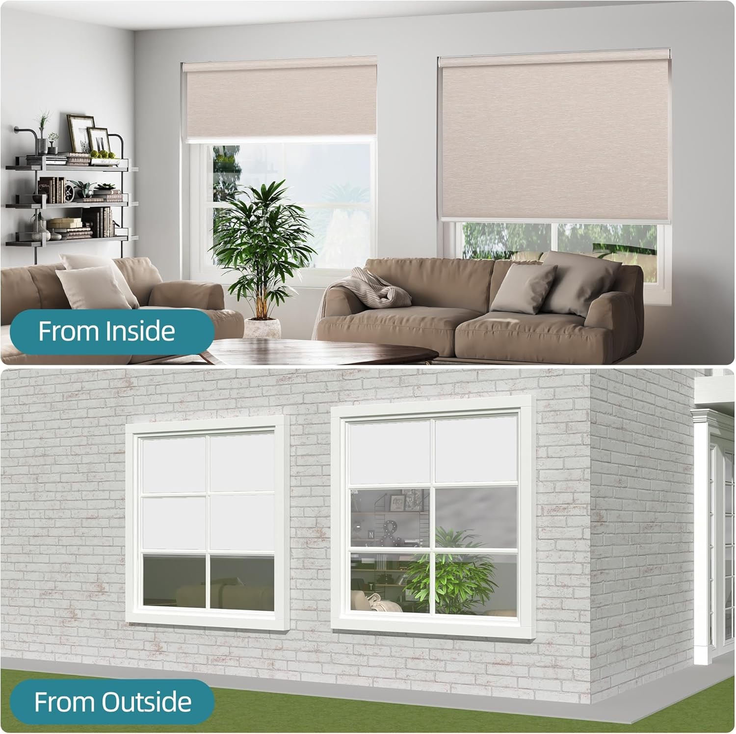 Changshade CUSTOM CUT Roller Shades Blackout Roller Blinds For Window