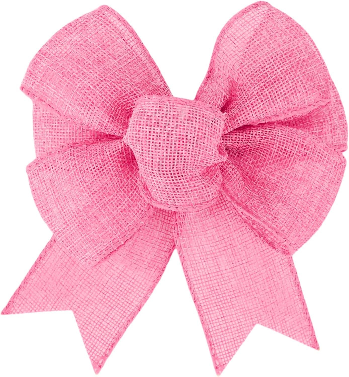 8 PCS 6 Inch Wired Pink Bows Premade Decorative Easter Wreaths Front Door