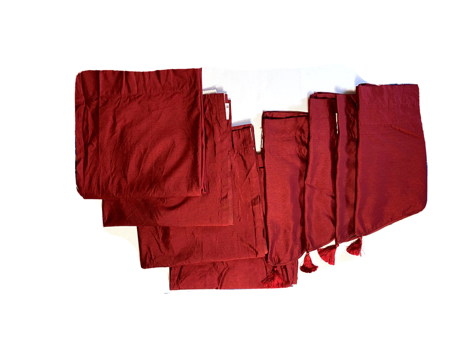 Set 8 JC Penney Curtains & Valances Window Treatments Drapes Dark Red Decorator