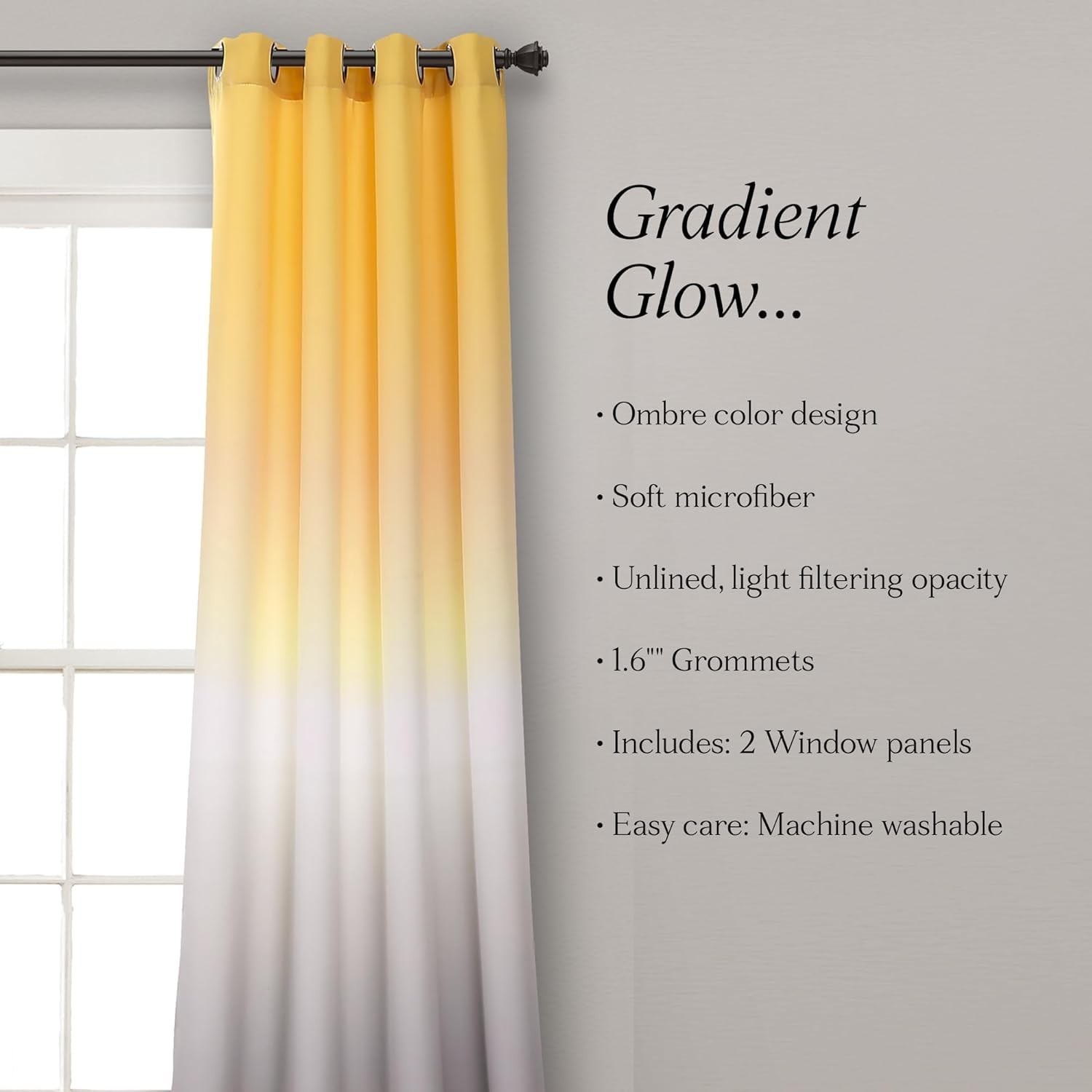 Ombre Fiesta Curtains Light Filtering Window Panel Set 52″ W x 84″ L