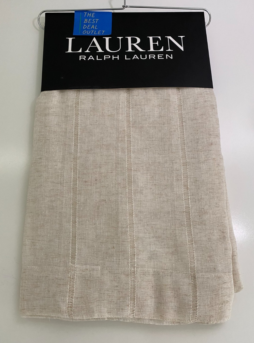 New Ralph Lauren Window Curtains 2 Panels Beige 54 x 84″ Linen Hamilton Back Tab