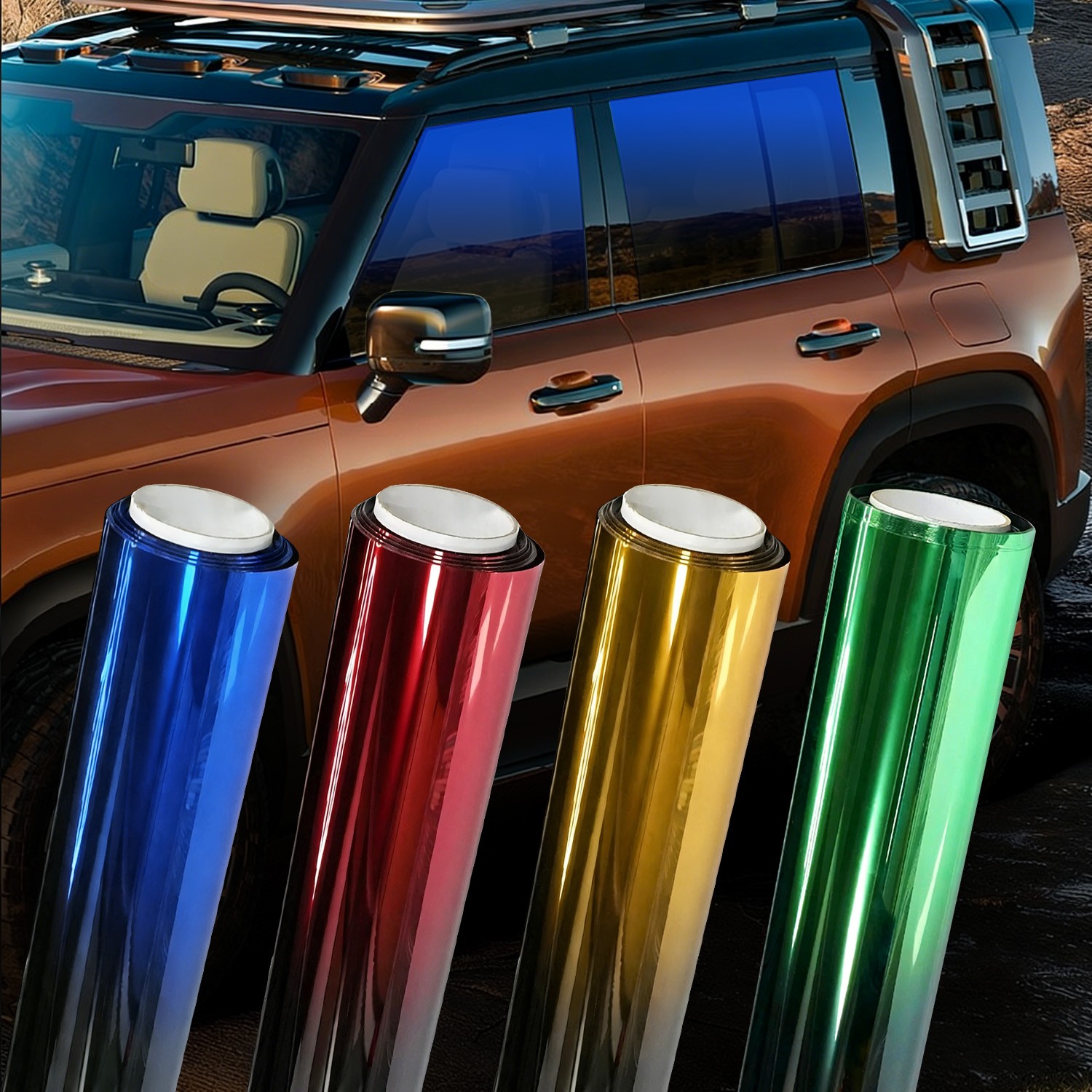 Car Window Tint Film 2-Color Gradients Film Windshield Sun Shade Heat & UV Block