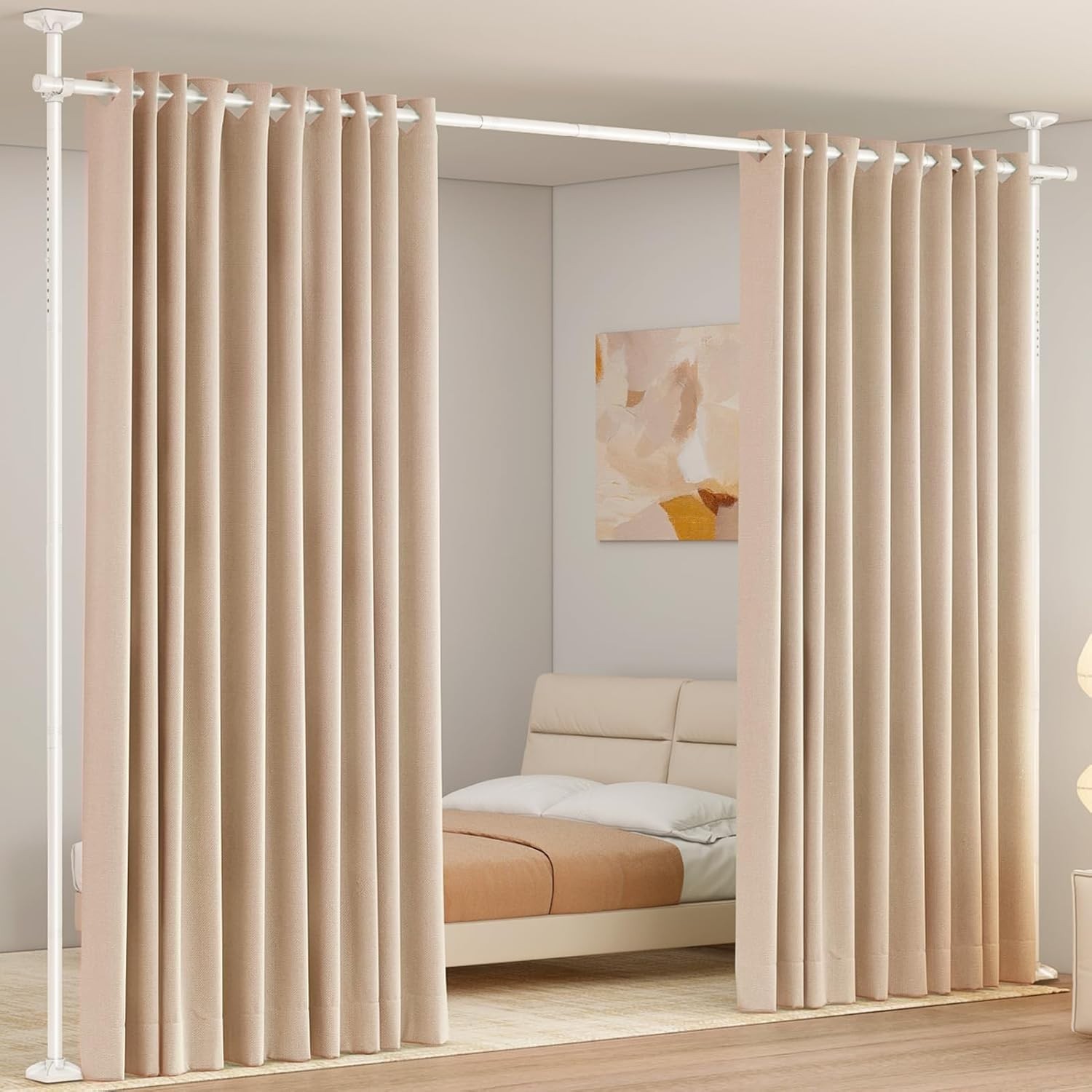 SUNALLY Room Divider Curtain Rod…Adjustable 4-10ft(H) 28-70inch(W)