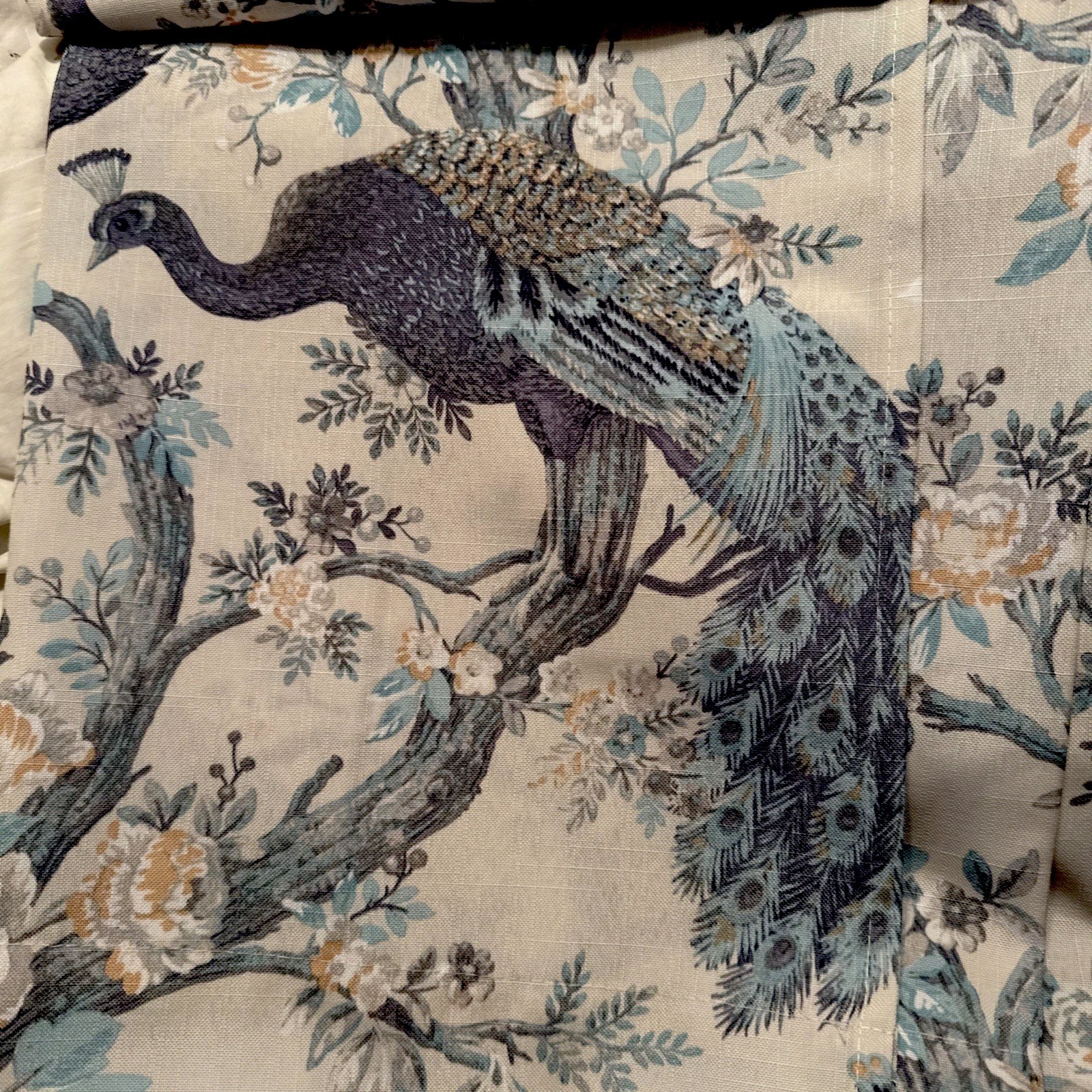 NWT Laura Ashley Belvedere Peacock Window Curtain 2-Panel Set 38 x 84 Pole Top