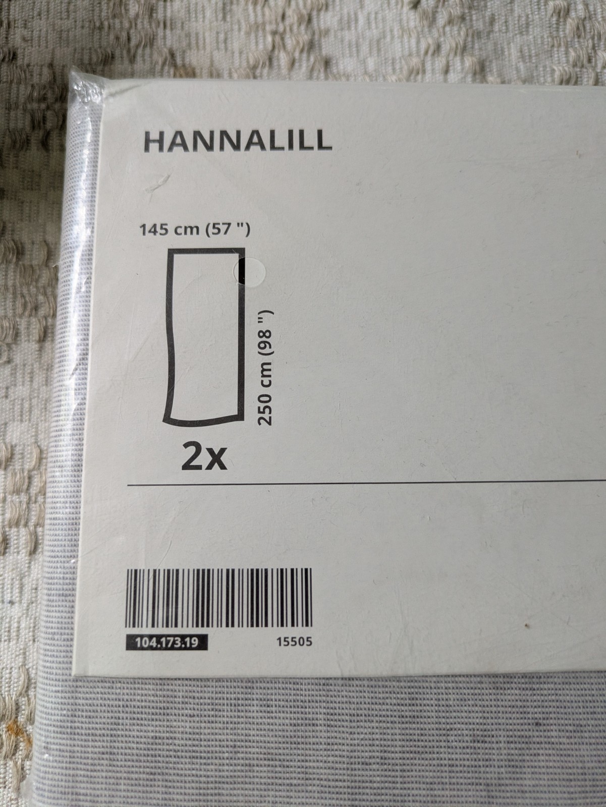 Ikea HANNALILL Curtains 2 Panels (1 Pair) 100% Cotton 57″ x 98″ 104.173.19